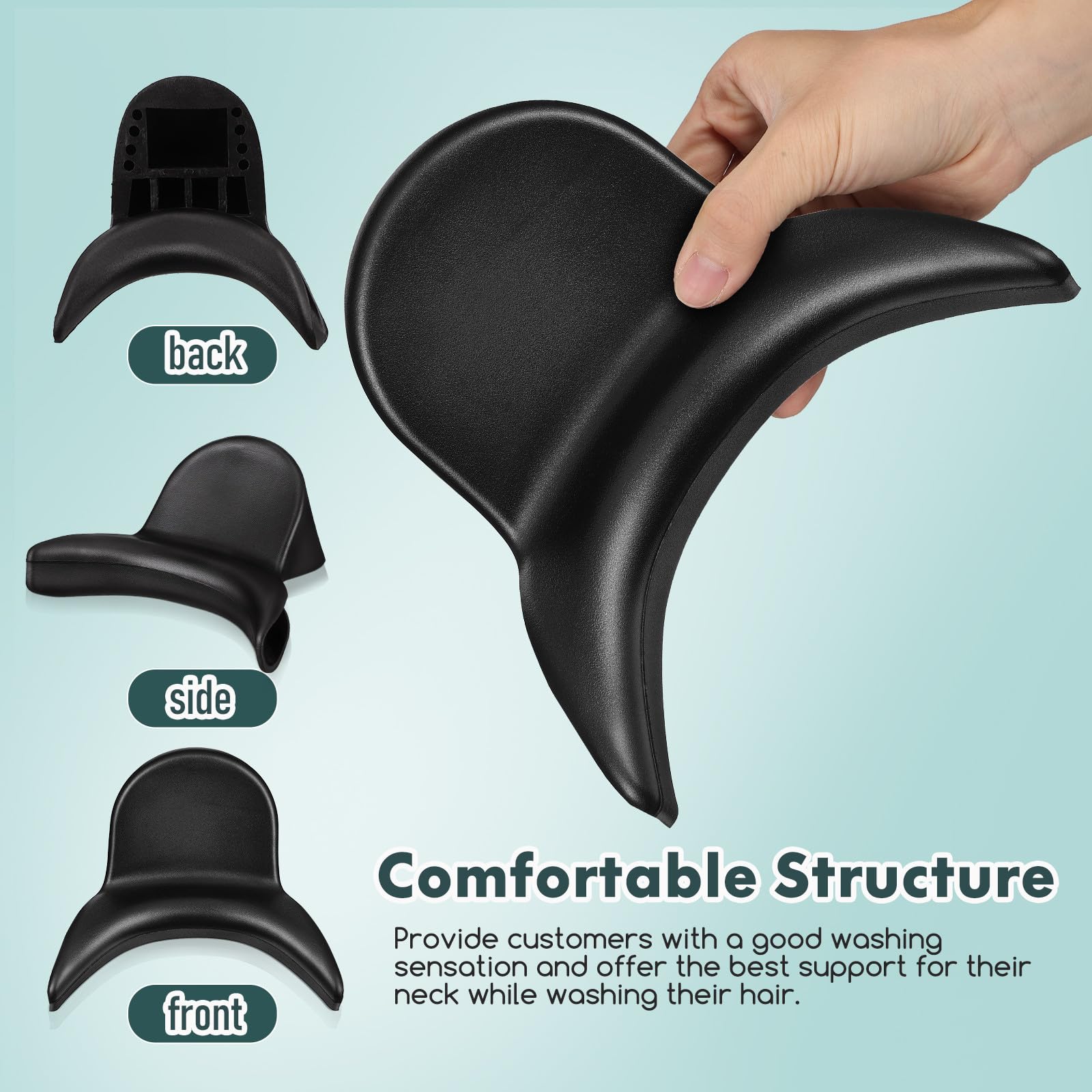 Generico Cuscino Per Lavatesta Nero In PVC Con Supporto Cervicale Ideale Per SPA E Saloni Di Parrucchieri