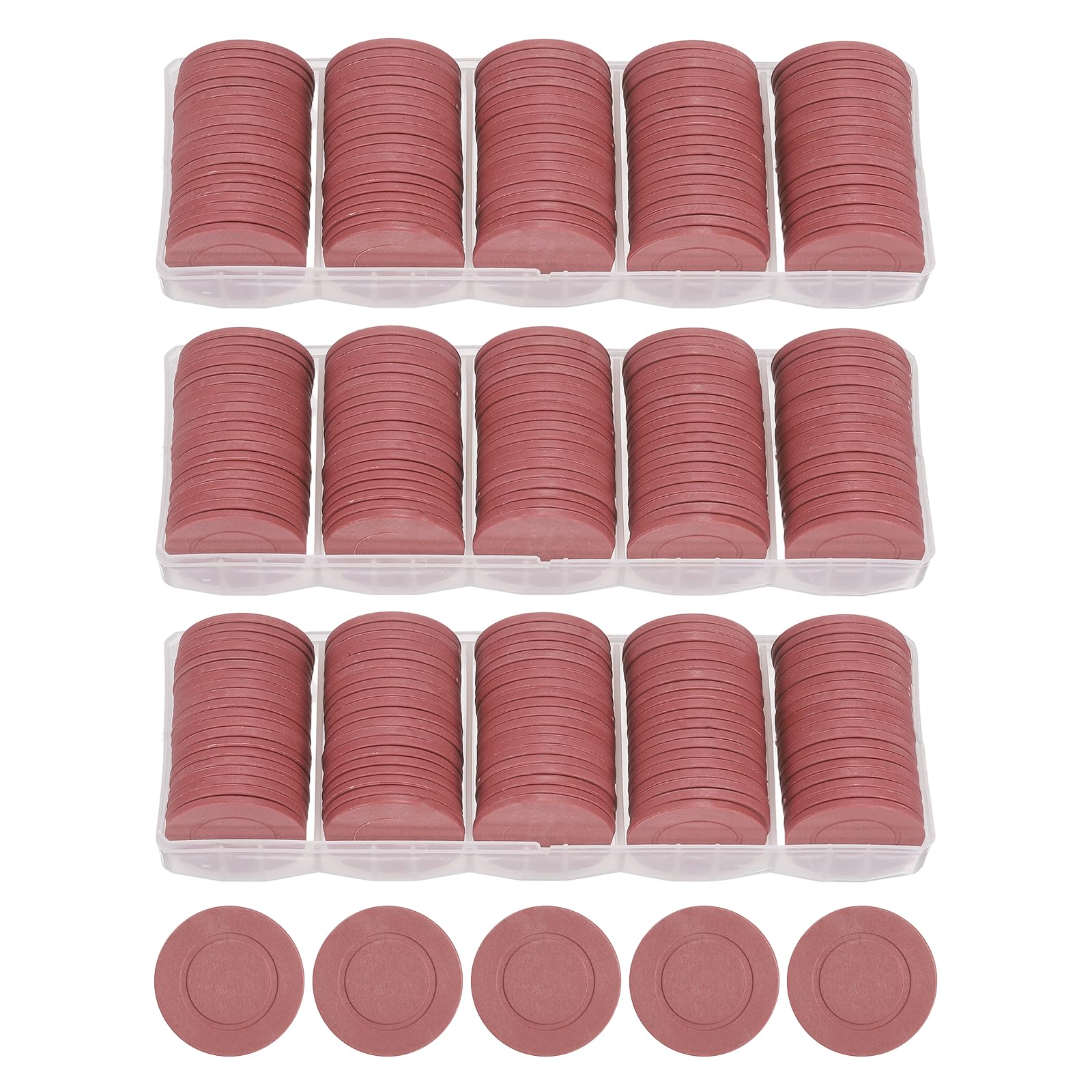 sourcing map 300Pcs Plastic Poker Chips, 35 mm, Red