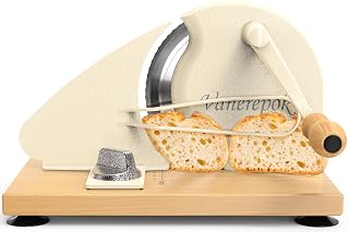 Upgrade Manual Bread Slicer for Homemade Sourdough Bread, Classic Hand Crank Home Bread Slicer With Scale Line and Steel Fence, Sharp Blade, Adjustable Width for Homemade & Commercial Use - Amazon product rated Grade A