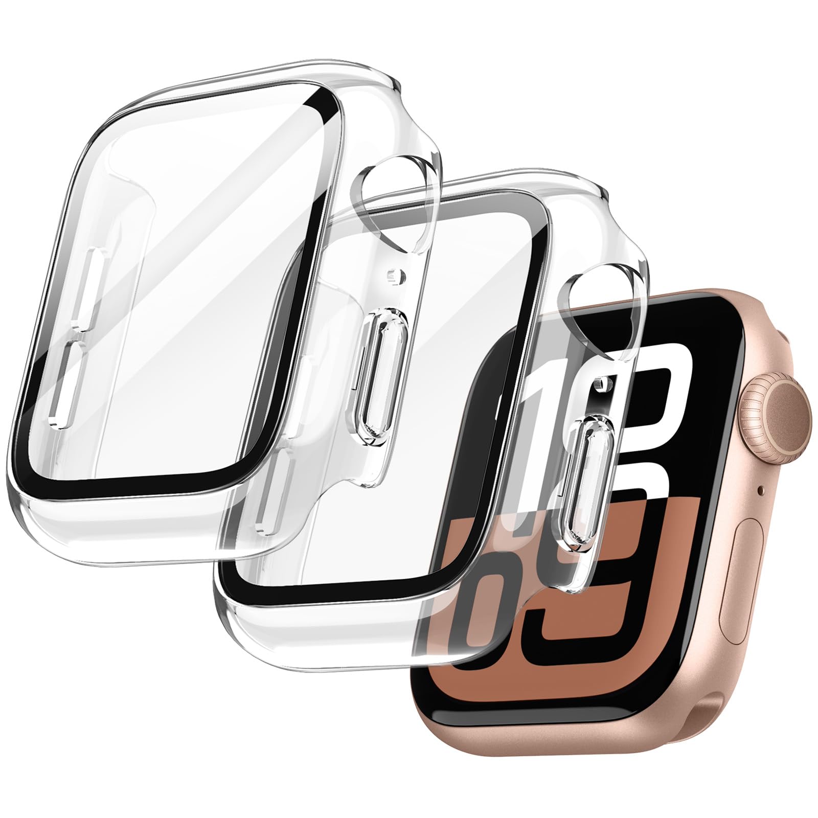 JETech Case with Screen Protector for Apple Watch Series 11/10 46mm, Overall Protective Cover, Built-in Tempered Glass Film High Sensitivity, 2 Pack (Black) — view 35