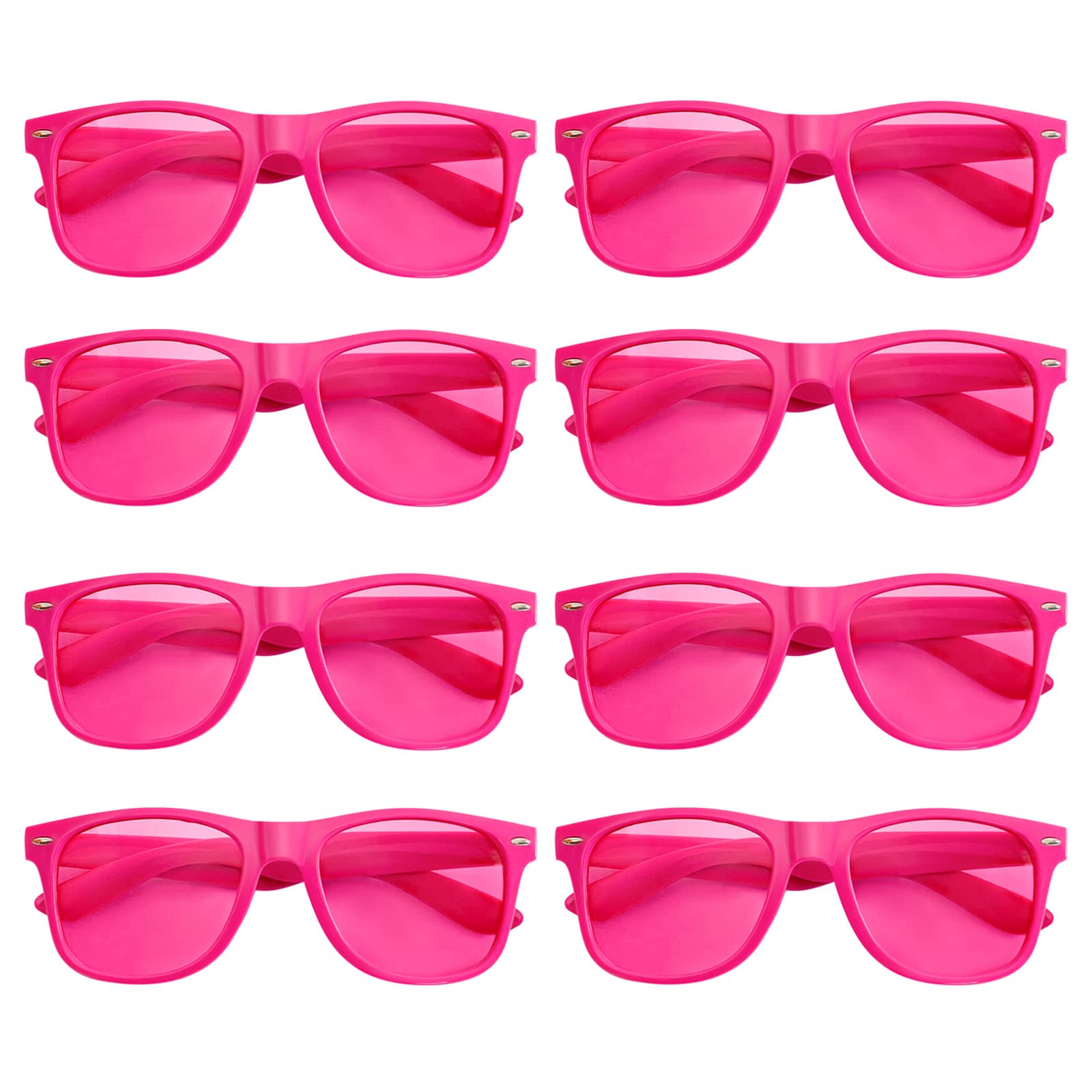 Pibupibu 8 Pack Colorful Sunglasses Bulk, Neon Colors Party Favor Supplies Unisex Sunglasses