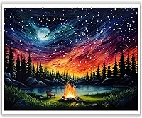 Vista 18 de HITO Pintura lunar por números para adultos, pintura por números para adultos principiantes, pintura solar por números para regalo, decoración