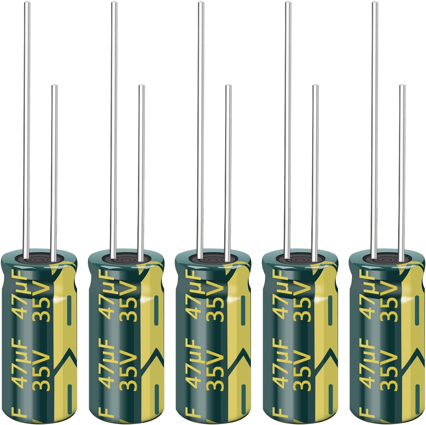 20pcs 35V 47UF Capacitor 5x11MM(0.2x0.43in) High Frequency Aluminum Electrolytic Capacitors for TV, LCD Monitor, Game