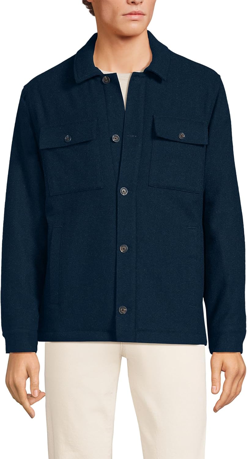Lands’ End Men’s Wool Blend Shirt Jacket