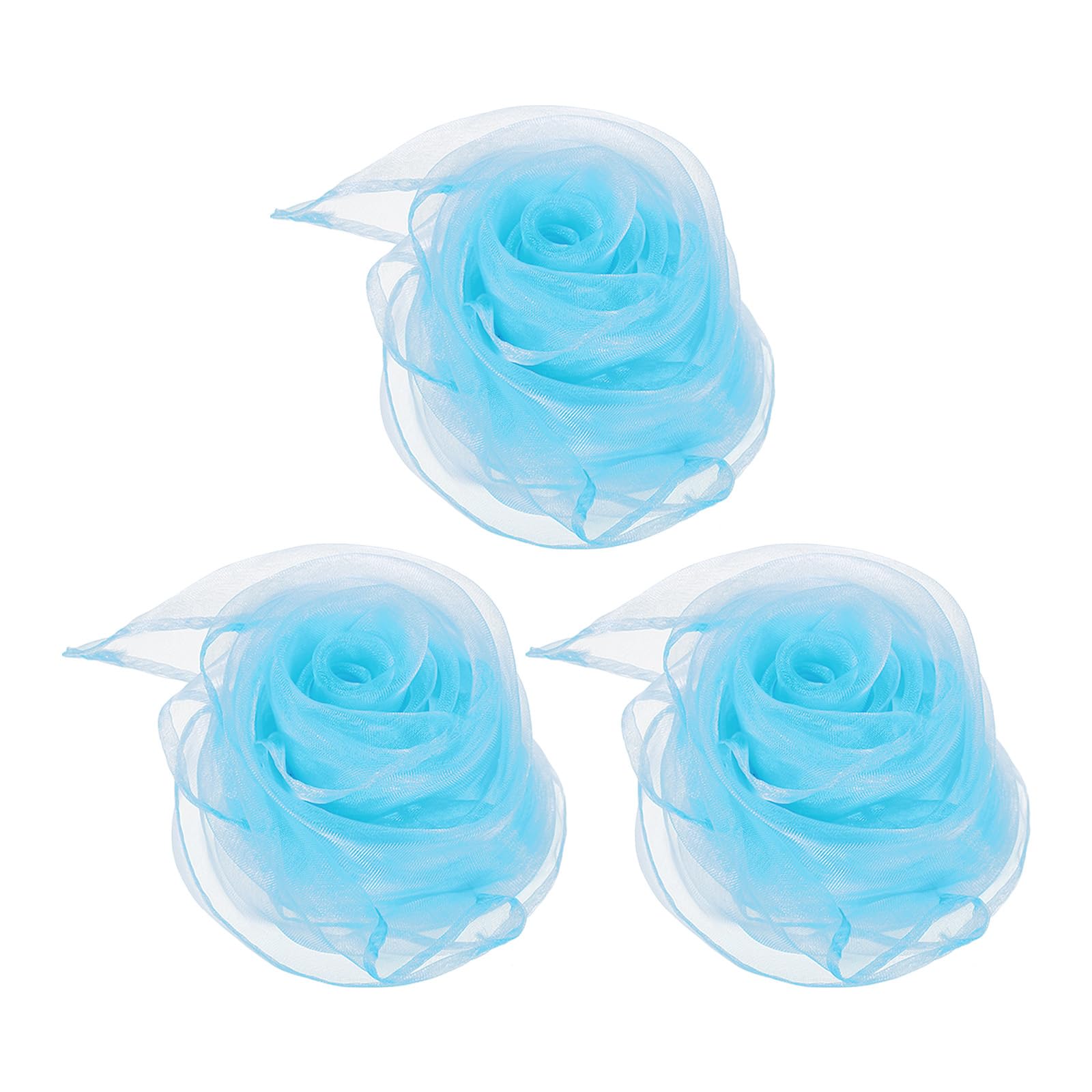PATIKIL Dance Scarves, 3 Pcs Square Juggling Scarves 28 by 28 Inches for Play Magic Music Activity Juggling Dressing, Light Blue
