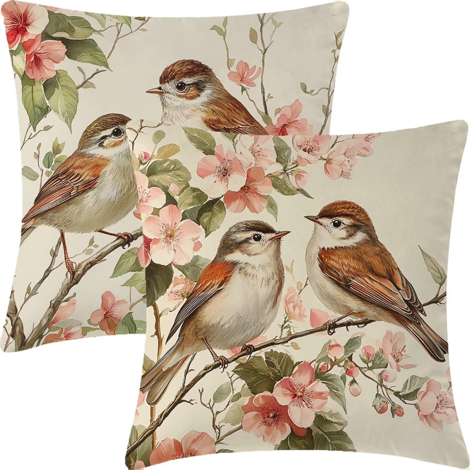 Housses de coussin 55x55cm blanc cassé velours lot de 2 décoratives pour canapé et salon