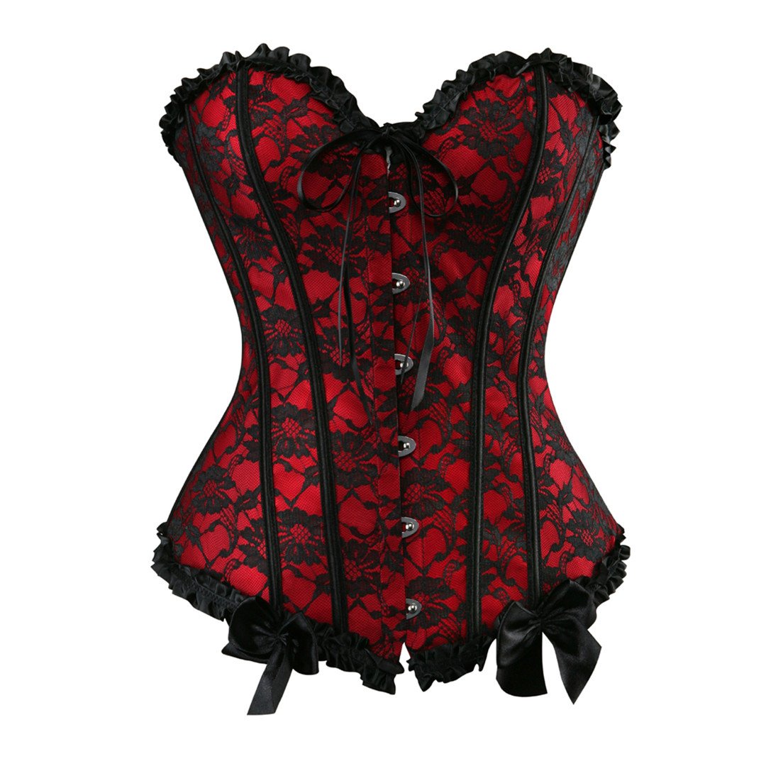 Zhitunemi Corsets For Vampire Costume Women: Floral Bustier Corset Tops For Women - Burlesque Moulin Rouge Costumes