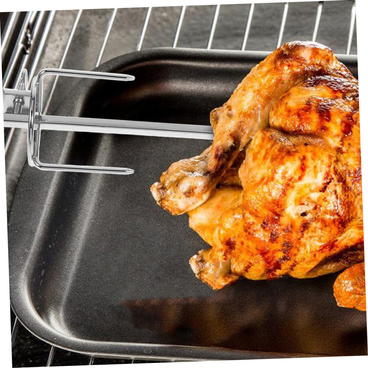 2 Impostati Forchette Rotanti in per Spiedo Elettrico Forchette Bbq Resistenti per Arrosto Tacchino e Pollo Utensili da Facili da Pulire per Friggitrice ad Aria e Elettrico
