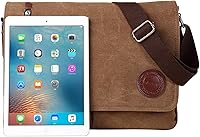Vista 3 de Vintage Canvas Satchel Messenger Bag for Men Women,Travel Shoulder bag 13.5" Laptop Bags Bookbag (Coffee-01)