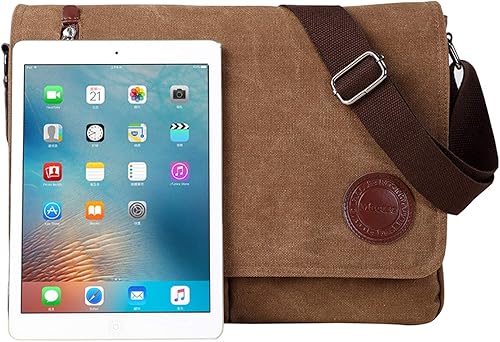 Miniatura 3 de Vintage Canvas Satchel Messenger Bag for Men Women,Travel Shoulder bag 13.5" Laptop Bags Bookbag (Coffee-01)