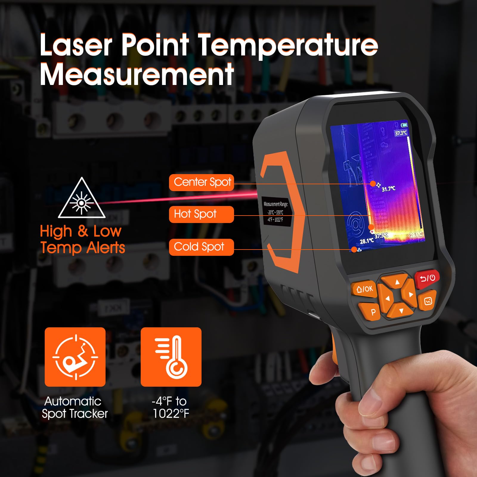 Cámara Térmica Detectora de Fugas de Agua/Aire AIOMEST, Pistola Infrarroja 512x384 TISR con Software PC 2D/3D, Cámara 2MP, Rango -20°C a 550°C para Fontanería, Inspección HVAC, Electricista