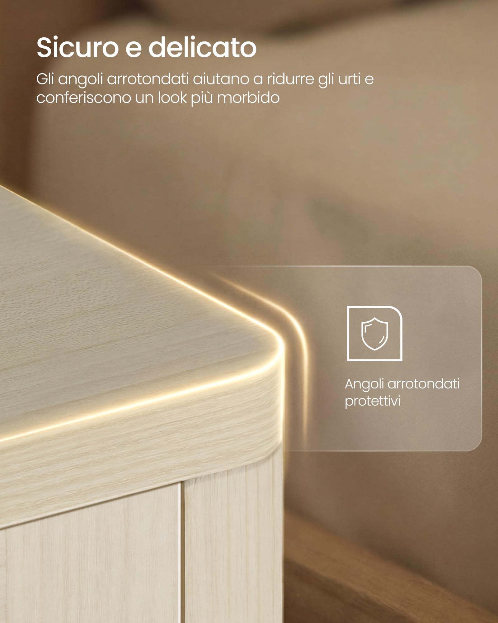 VASAGLE ELLAN Collezione - Comodini Boho con Cassetto Effetto Rattan, Set di 2, Tavolini con Scomparto Aperto, Angoli Arrotondati, Camera da Letto, Beige Naturale LET818LC01