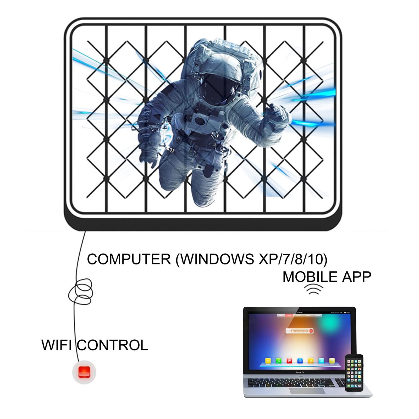 Wentylator z hologramem 3D 3D Hologram Wentylator Wyświetlacz Naścienny Wifi Led Znak Holograficzny Lampa Odtwarzacz Obrazowania Powietrza Hologram Wentylator Projektor