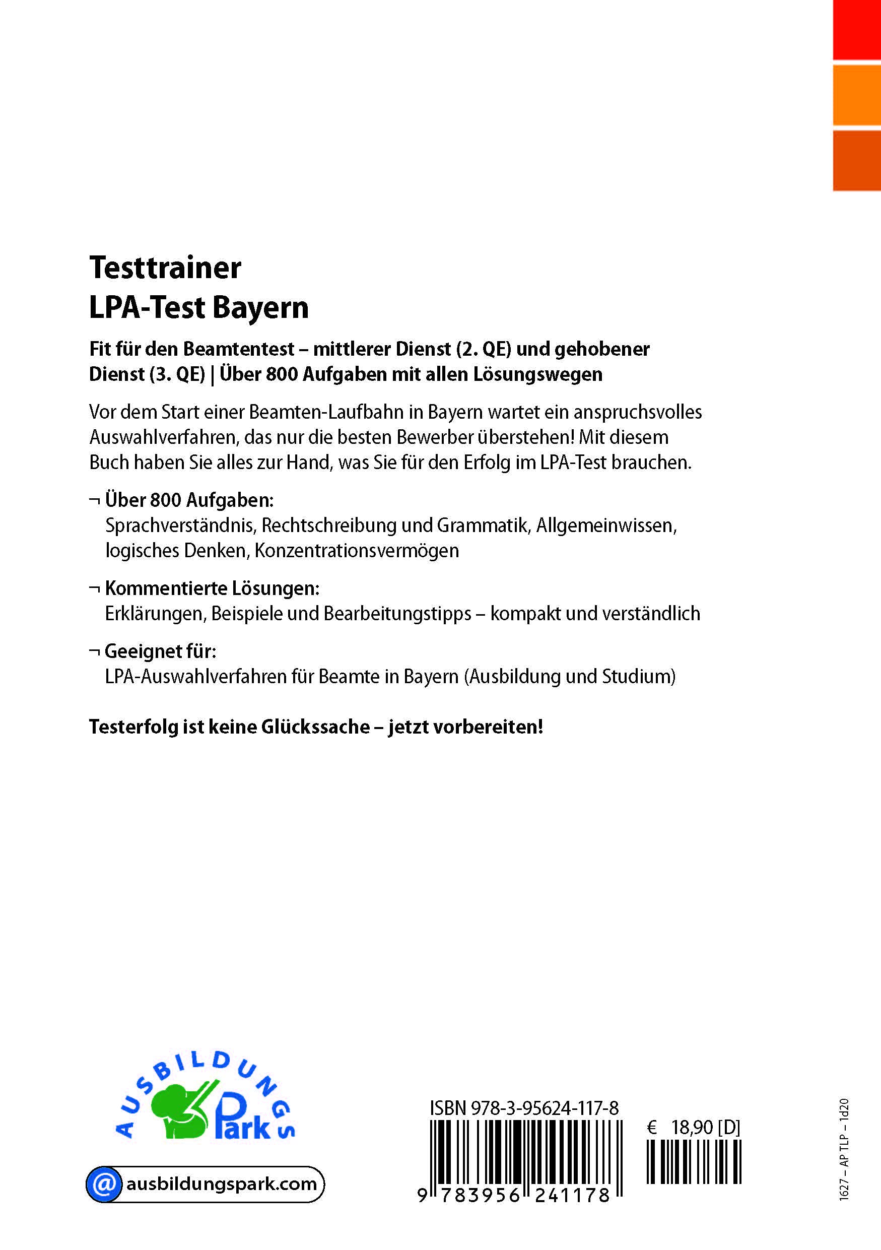 LPA-Test Bayern Kombipaket: Online-Testtrainer + Buch|Über 1.900 Aufgaben mit allen Lösungswegen | Sprachbeherrschung, Allgemeinwissen, Logik, Konzentration
