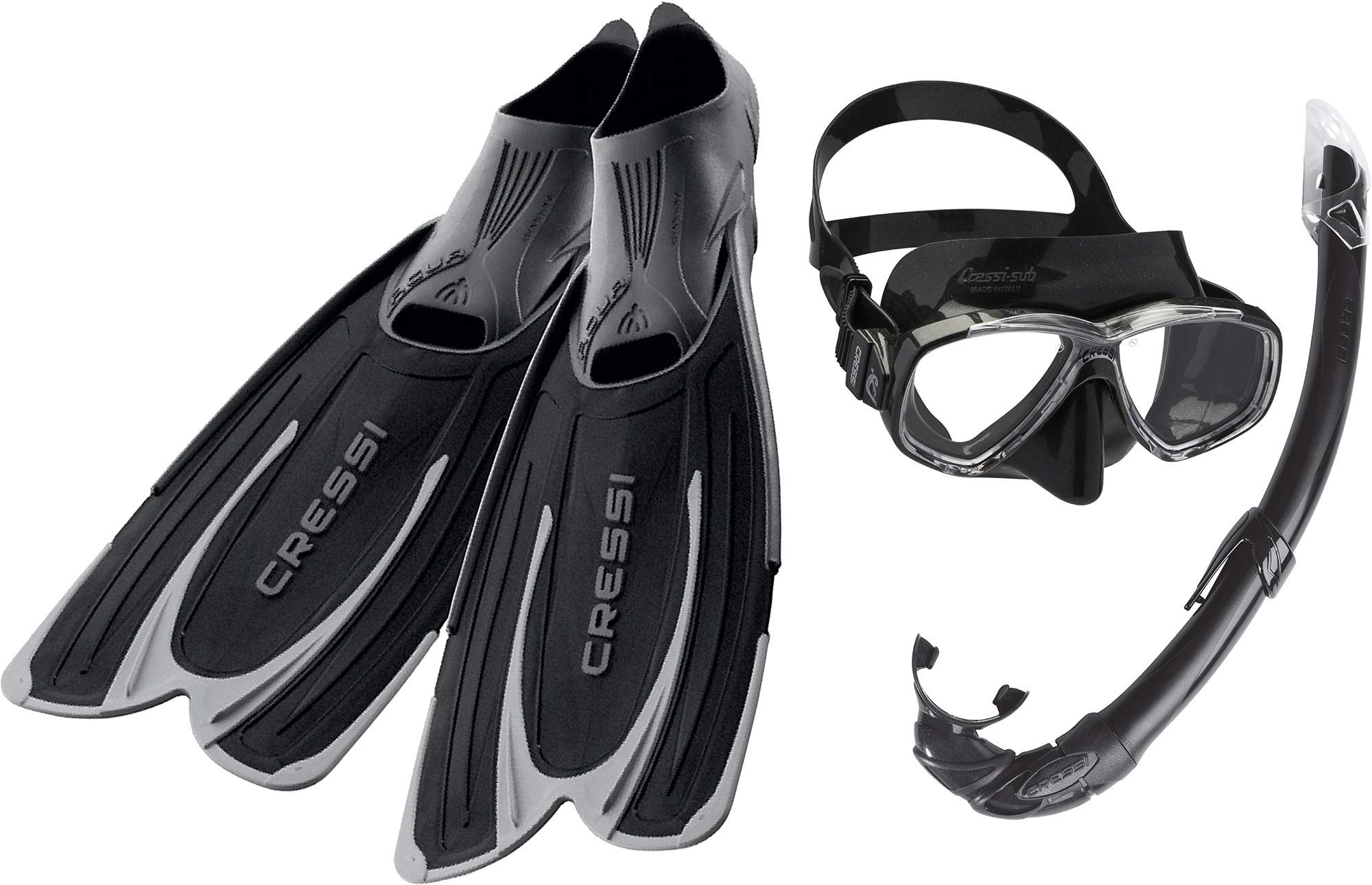 Cressi Agua - Palme de Plongée + Perla Mare - Kits de Randonnée Aquatique Masque et Tuba Adulte Plongée Snorkeling
