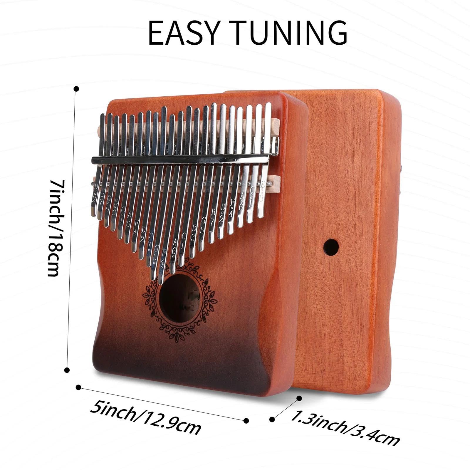 Kalimba 21 Klawiszowy Ergonomiczny Kalimba Z Regulacją Kciuka Przenośny Fortepian W Stylu Vintage Z Regulacją Młoteczkową