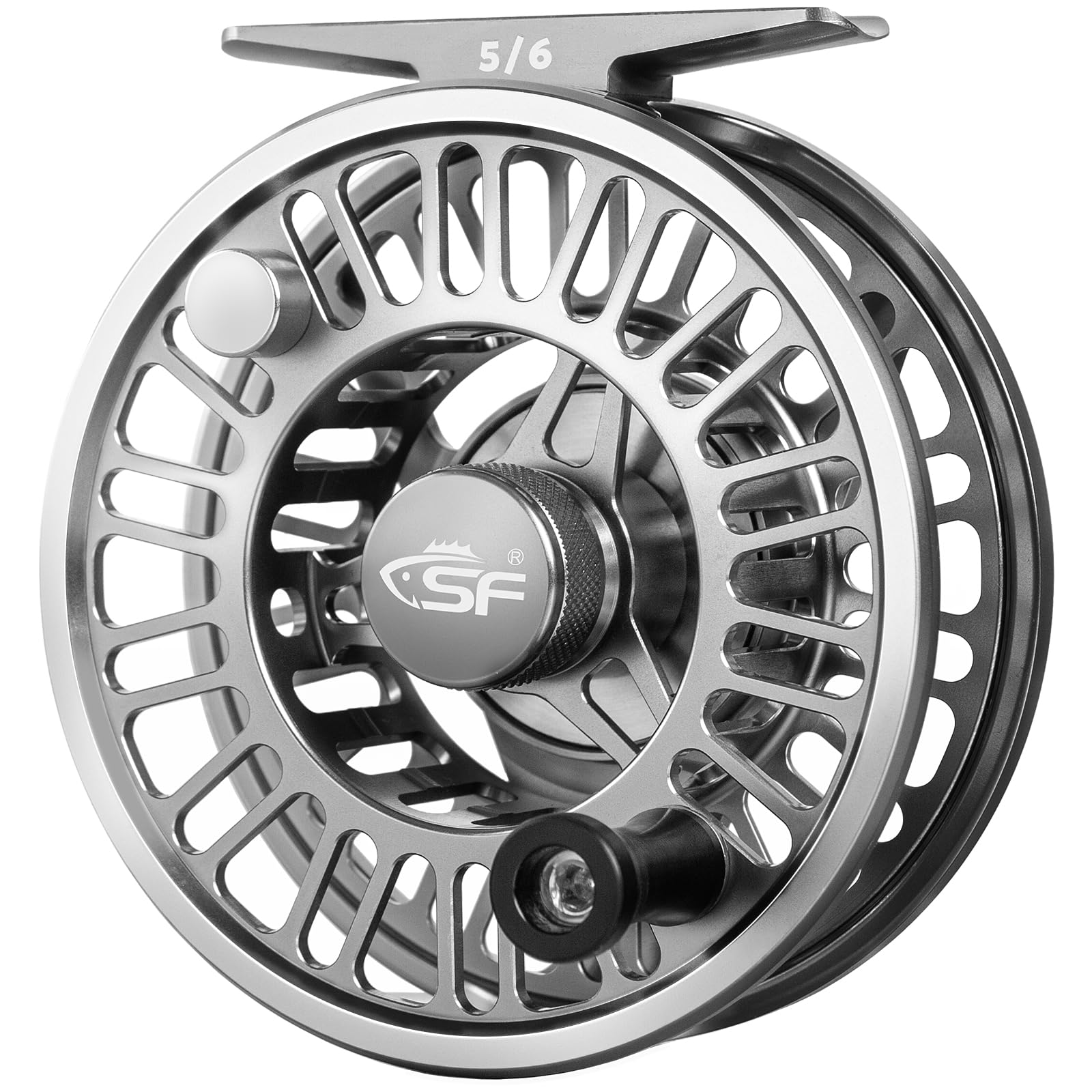 SF Moulinet de pêche à la mouche SF-003 Pro pour eau douce, processus d'usinage de précision CNC, design à axe moyen, système de traînée lisse, corps en aluminium léger