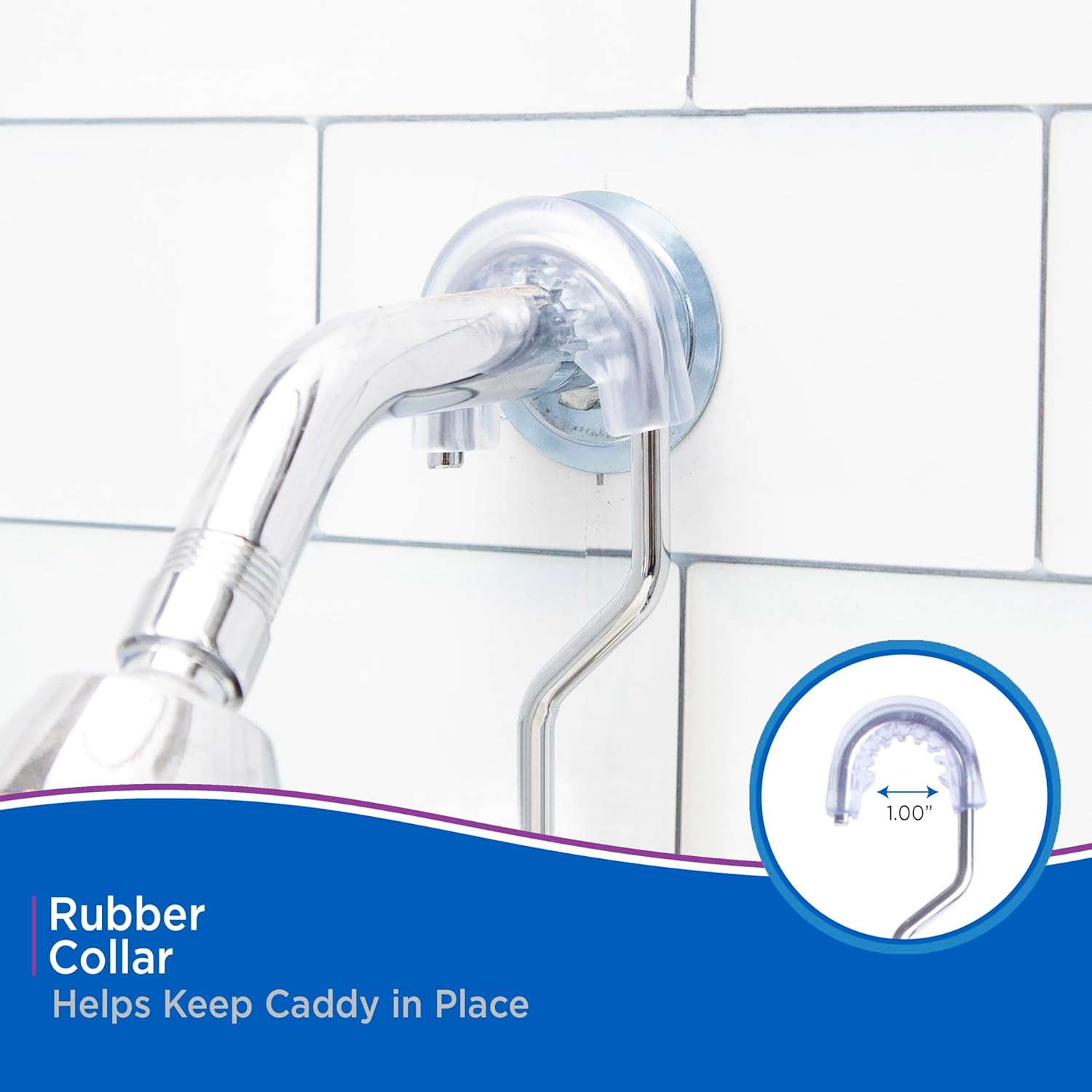 Kenney KN614124 Easy Slide 4-Way Adjustable Shower Caddy, 25.5" L x 12.25" W x 5" D Rust-Resistant Configurable Metal 2-Shelf Hanging Caddy with Soap Dish, Suction Cups and Razor Holders, Chrome