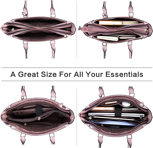 Miniatura 6 de Bolsa para portátil de 17 pulgadas para mujer bolso de trabajo maletín clásico multicompartimento para oficina señoras profesores estudiantes color