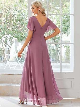 Ever-Pretty Avondjurk voor dames, elegant, empire-stijl, V-hals, korte