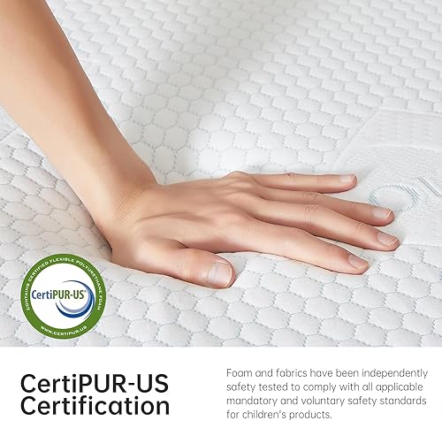 Miniatura 5 de VFD Colchón de espuma viscoelástica individual de 6 pulgadas, sensación firme media, infusión de gel, espuma viscoelástica infundida con funda