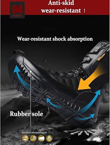 Miniatura 6 de Botas tácticas militares de cuero para hombre, botas de trabajo para el desierto, combate militar, botas de combate para senderismo, motocicleta