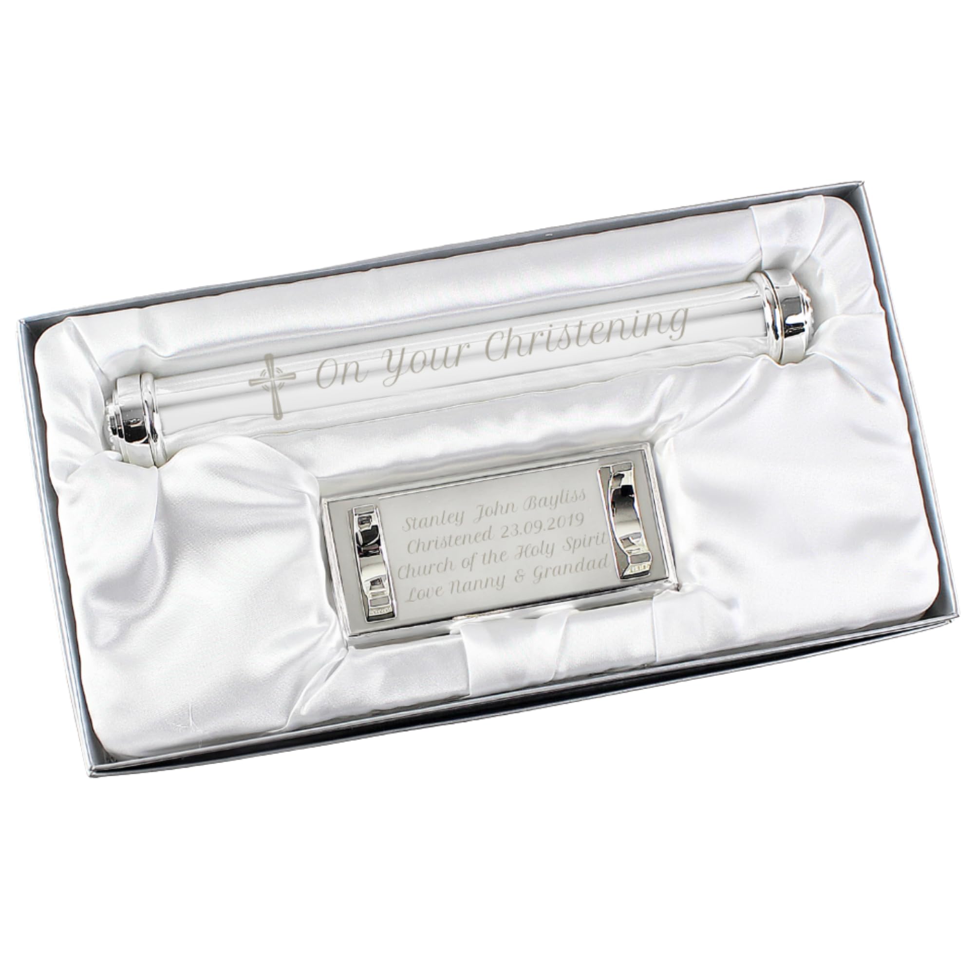 CalEli Gifts Personalised On Your Christening Certificate Holder