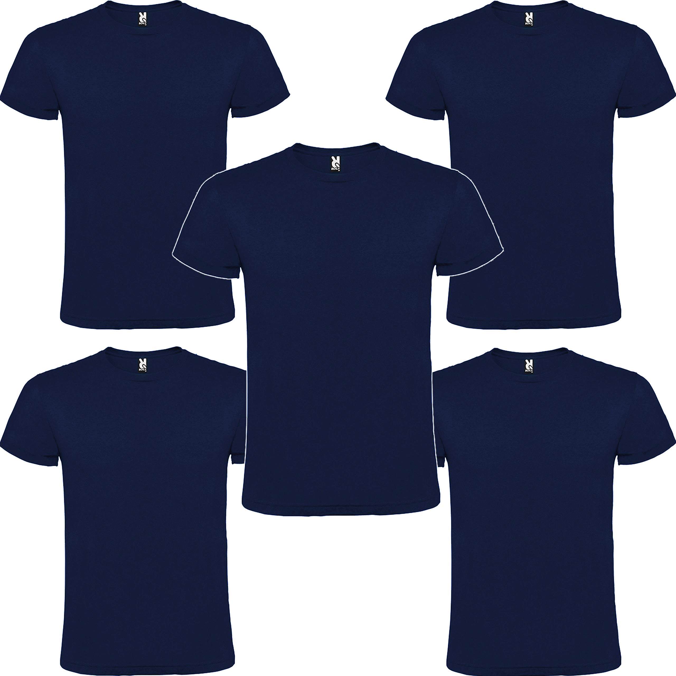 ROLY Camiseta Hombre Manga Corta | Pack 5 | Algodón | Cuello Redondo 11 Colores