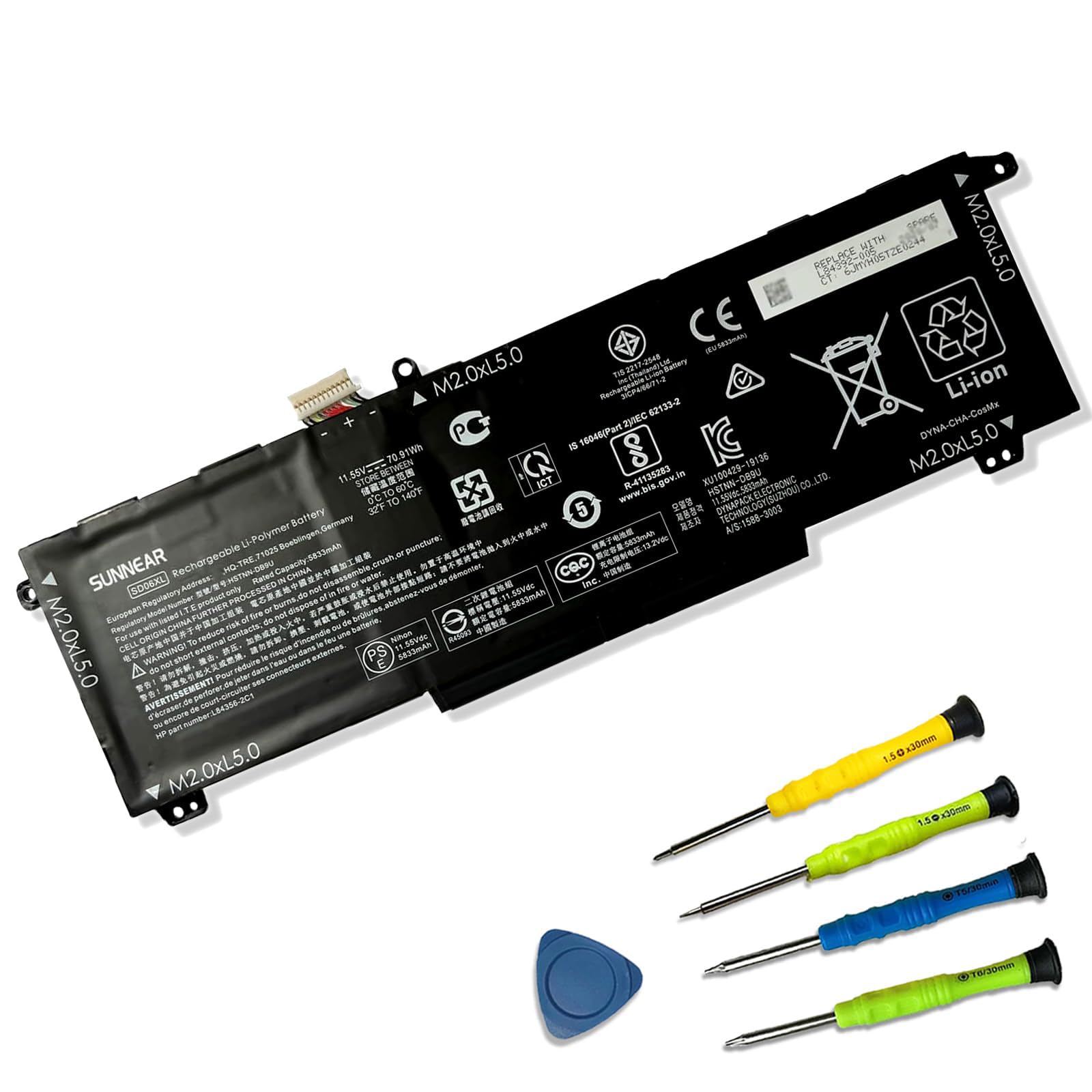 Amazon.com: SUNNEAR SD06XL Battery Replacement for HP Omen 15-EK