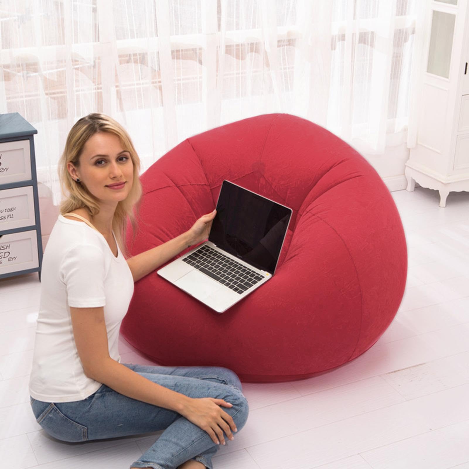 Poltroncina Gonfiabile Per Divano - Poltrona A Sacco Per Adulti | Mobili Gonfiabili Per La Serata Cinema In Camera Da Letto