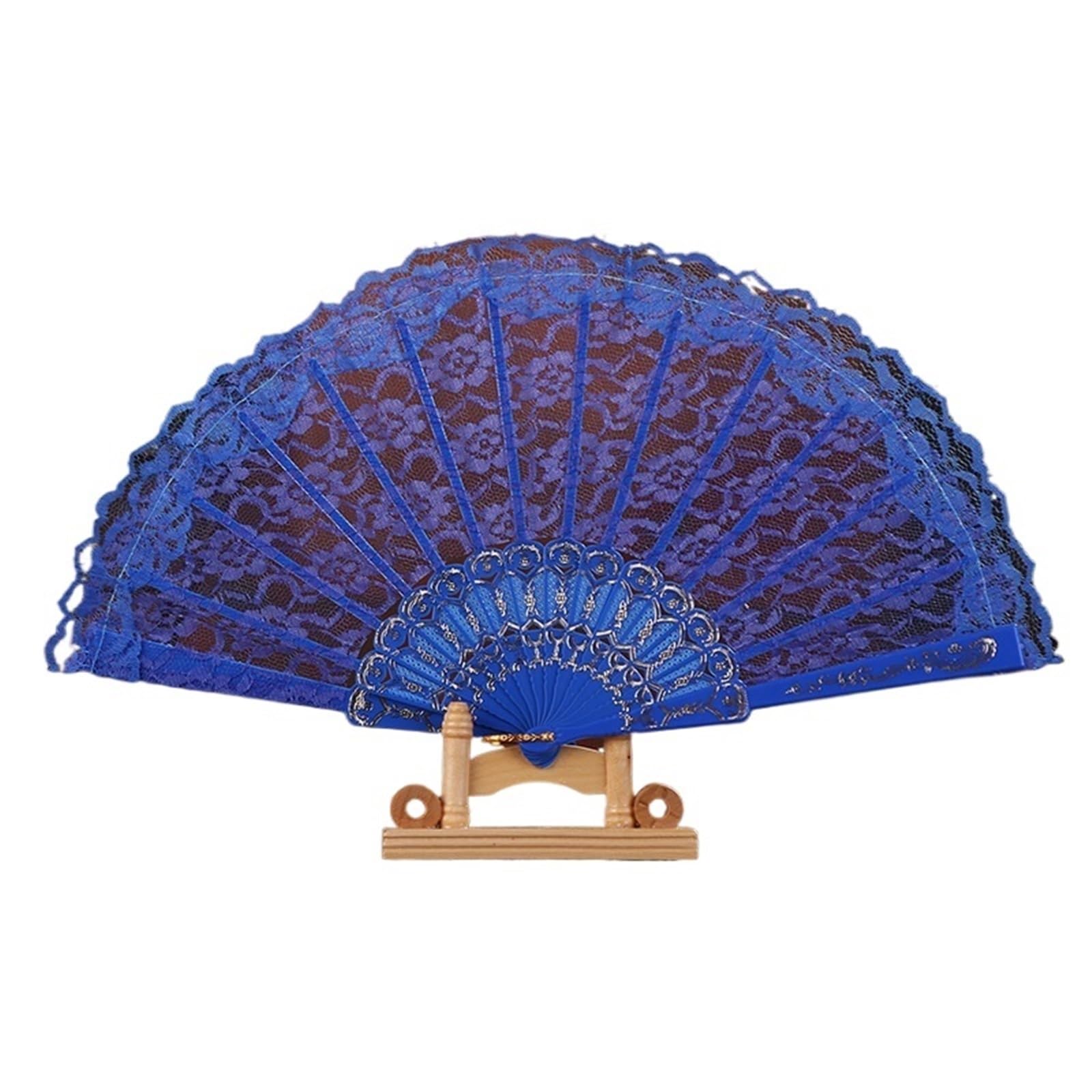 Ladies Lace Hand Fan Black White Cloth Folding Fans Hand Fan for Wedding Party Dance Fan Ornament para Mujeres Festival Club Fiesta Baile(Color4)