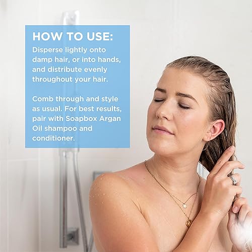 Miniatura 6 de Soapbox Suero suavizante de aceite de argán, suero antiencrespamiento para todo tipo de cabello con manteca de karité y vitamina E que repara daños