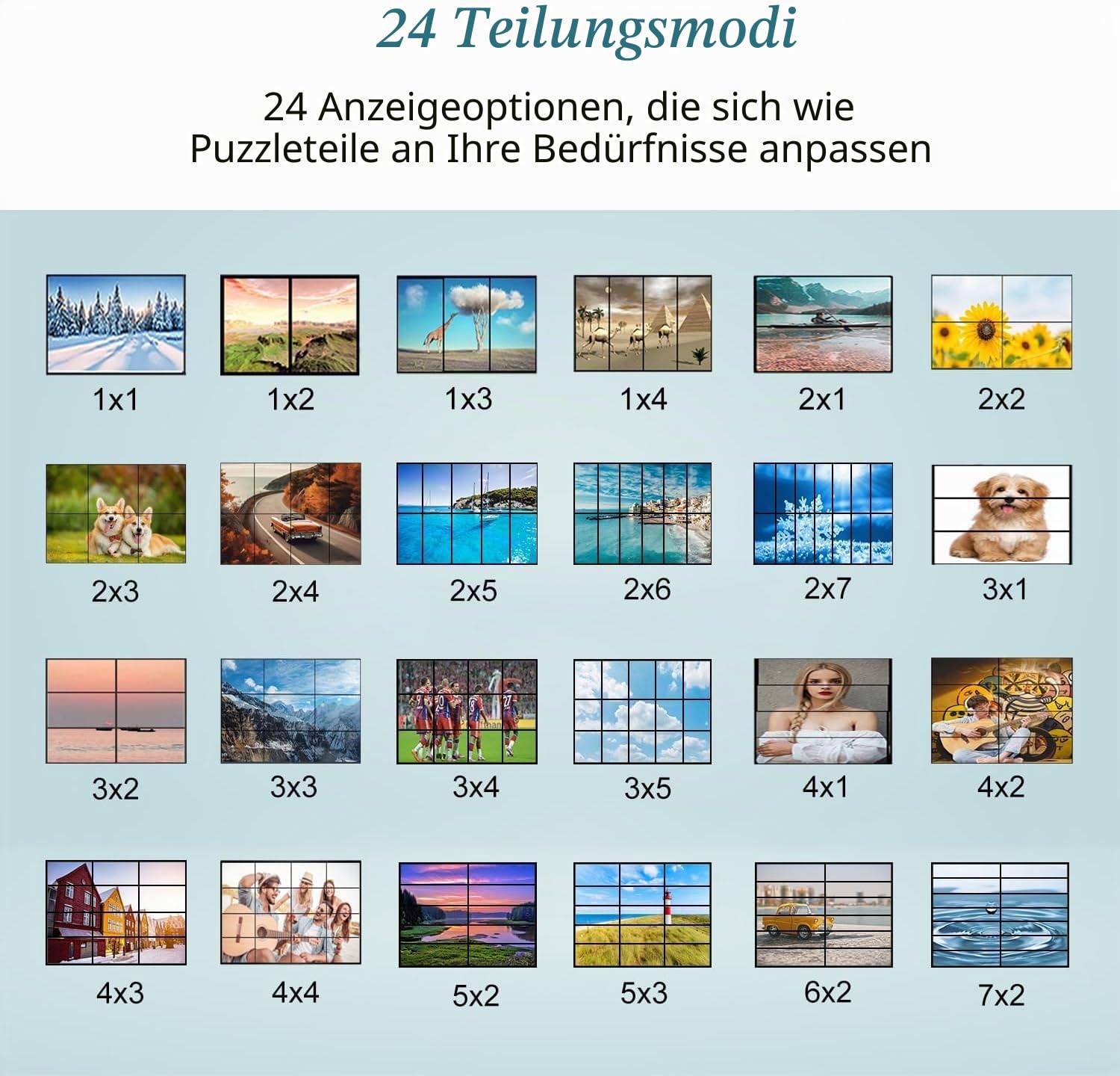 Video Wall Controller 4x4 4K Videowand Controller 3x3 5X2 6X2 5X3 2X7 2x6 3x4 mit 24 Spleißmodi RS232 ，Audio Extractor HD Multimedia Schnittstelle Video Splicer Unterstützt 1 Eingang und 16 Ausgänge