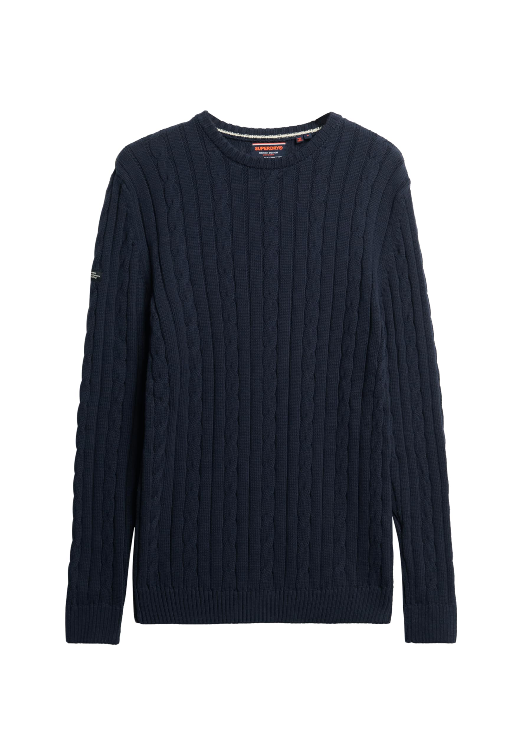 Superdry Bleu Classic Twisted Knit Cotton Jumper