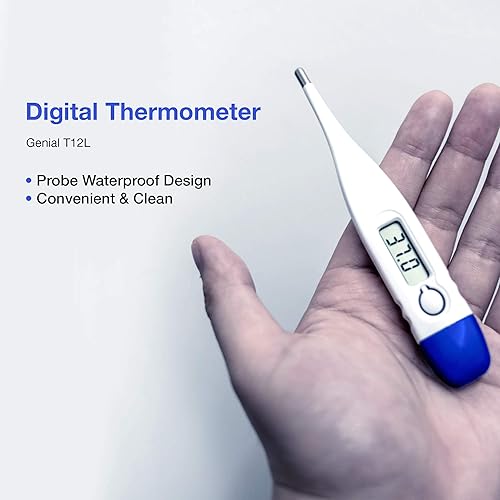 Miniatura 4 de Termómetro digital para fiebre, lectura rápida, impermeable, termómetro oral con indicador de fiebre, ideal para bebés y adultos
