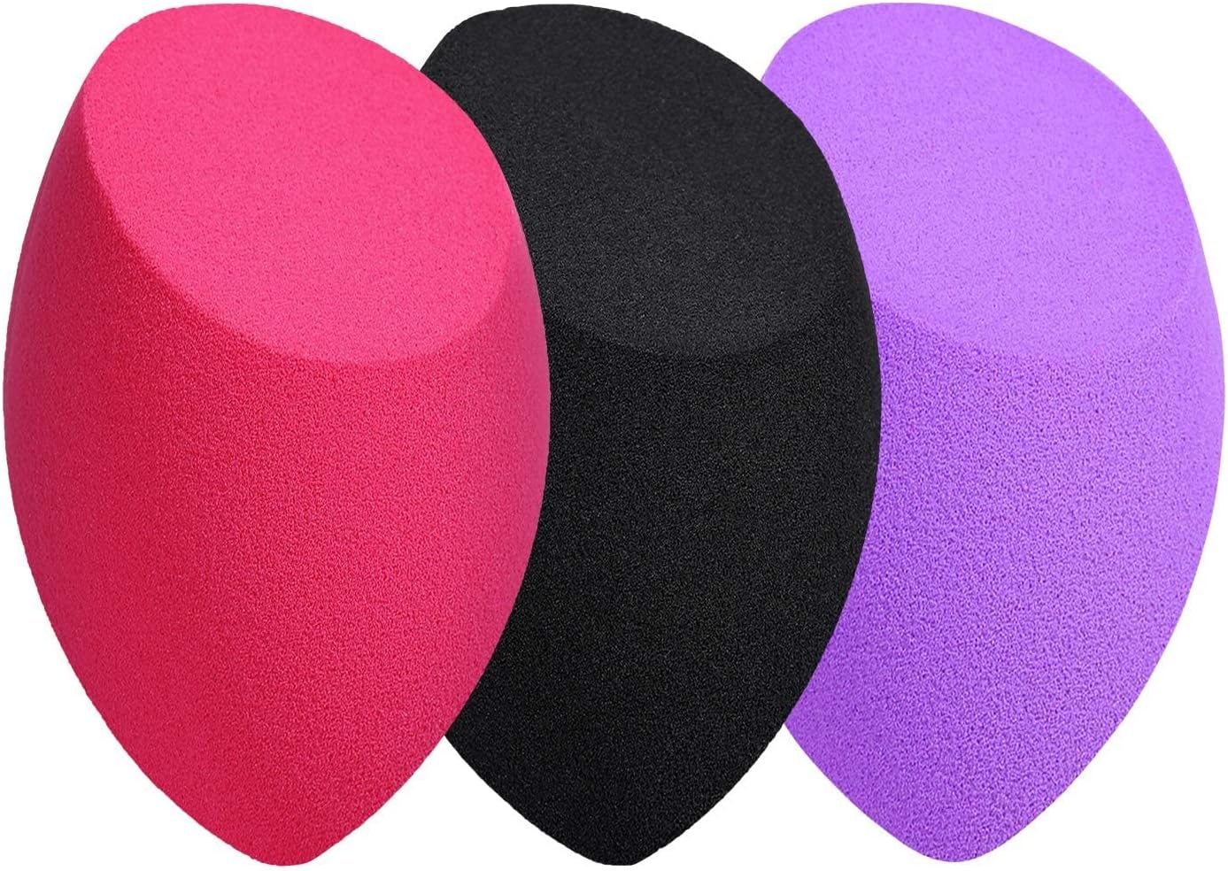Makeup Sponge, Larbois 3-Pack Foundation Blender Beauty Sponge, Professional Make up Blending Sponge Dry & Wet Use for Powder Cream or Liquid (Red+Black+Purple)