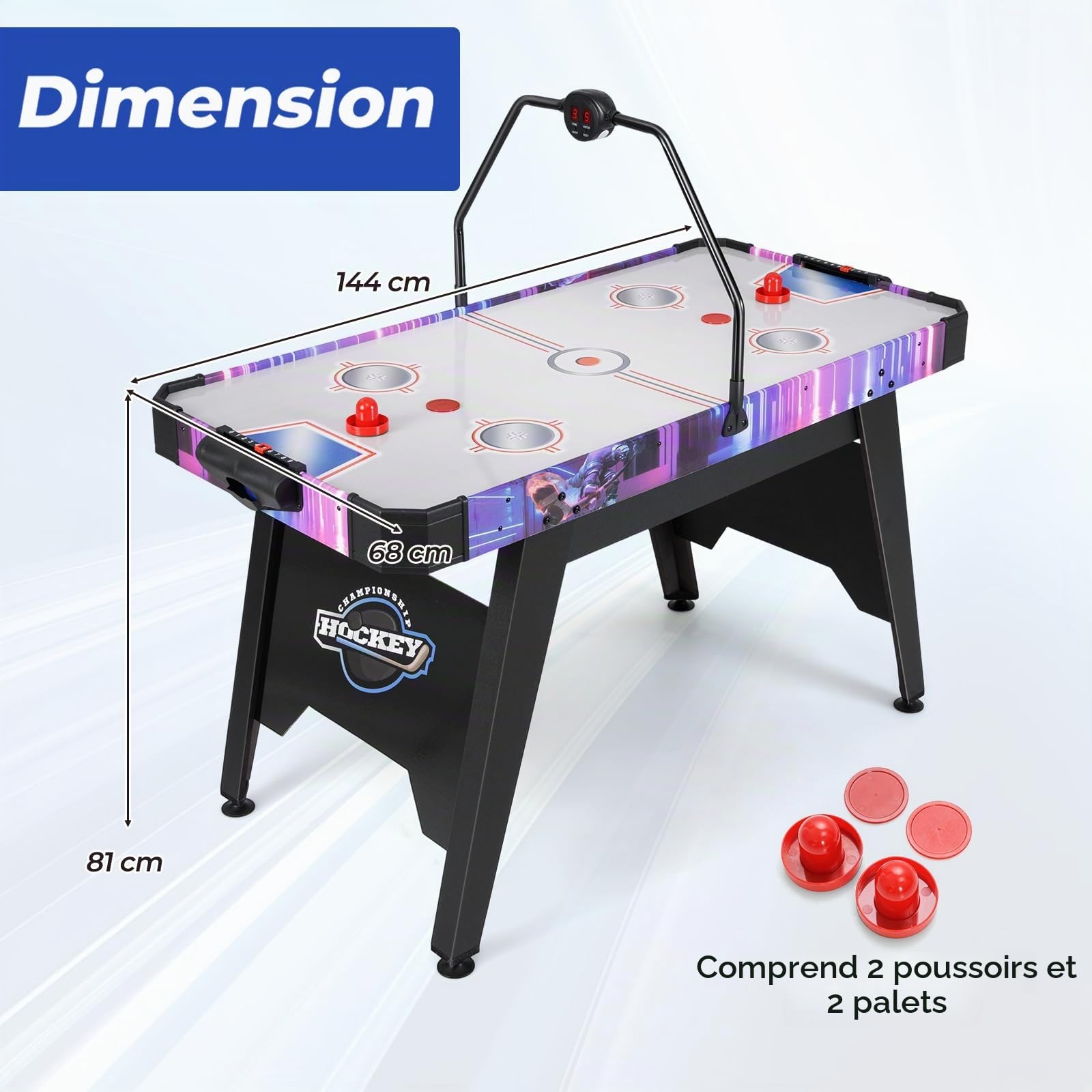 HOMASIS Table de Hockey Aérien avec Score LED Numérique