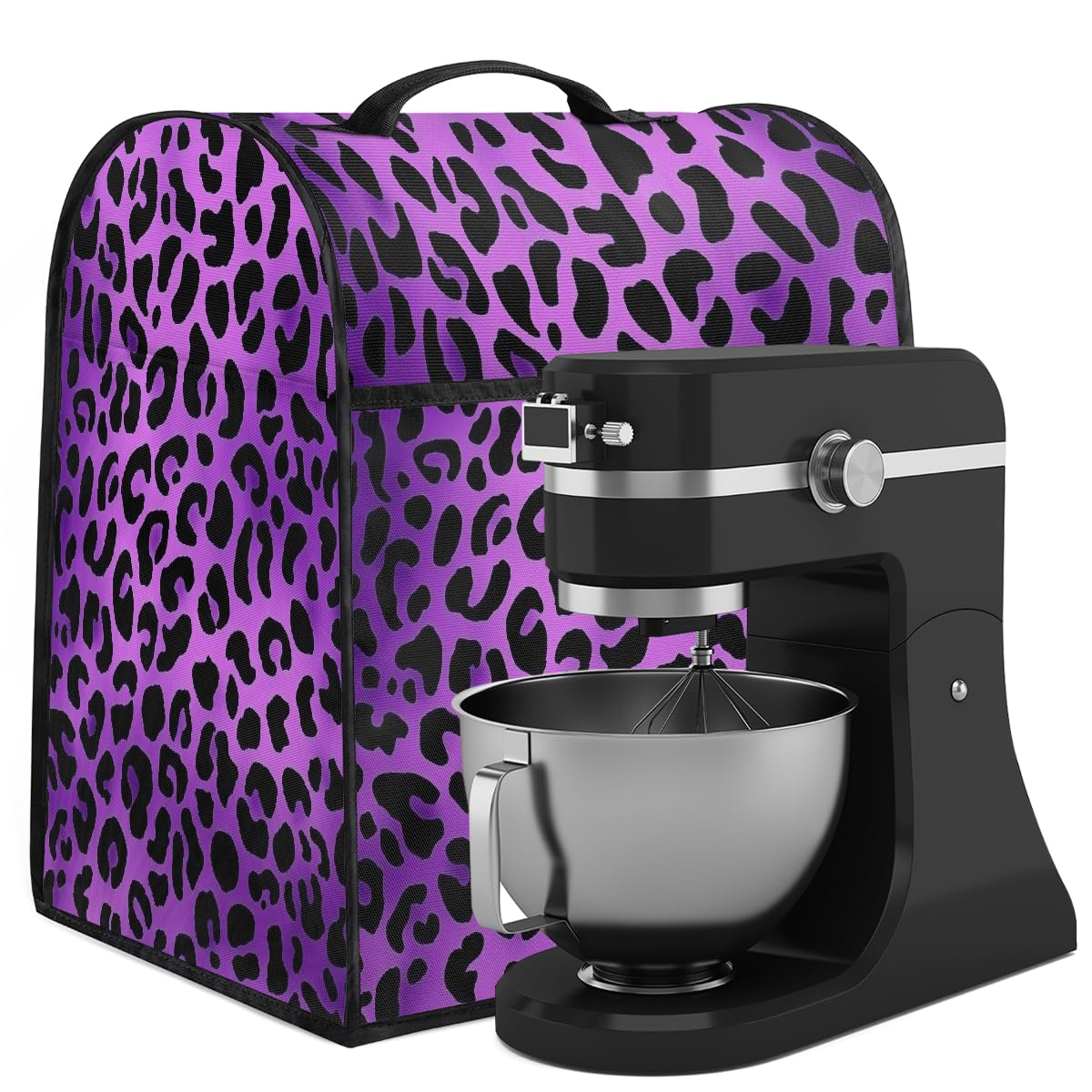 Mixer Cover Coffee Maker Cover Purple Textured Leopard Print Stand Mixer Cover With Pockets Kitchen Aid Mixers Accessories