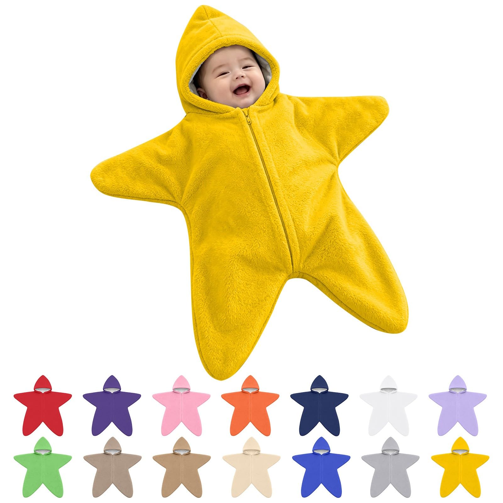 Starfish Onesie Baby Star Fleece Baby Wrap Blanket Soft Hoodie Romper