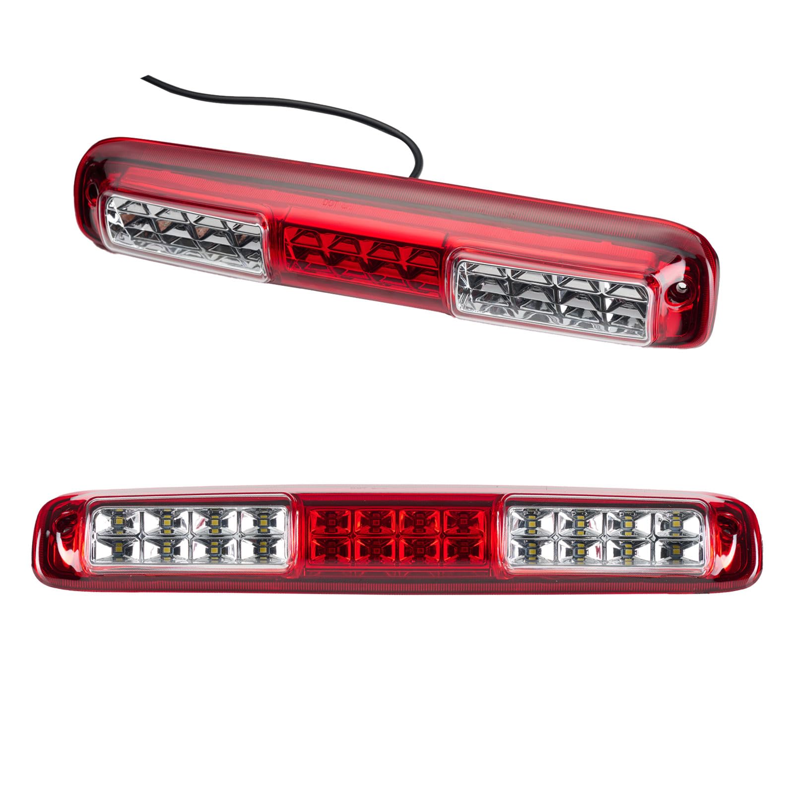 Third 3rd Brake Light, LED High Mount Stop Light for 1999-2007 Chevy Silverado GMC Sierra 1500 2500 3500 HD Classic, Rear Center Cab Roof Tail Cargo Lamp, Red Lens