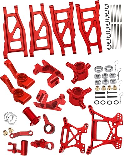 Pieza de actualizaciones para 1/10 Rustler 4x4 VXL/Rustler 4x4, brazo de suspensión delantero trasero de aleación, bloques de dirección, bloque de