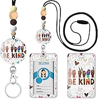 Vista 24 de Cordones arcoíris para profesores para tarjetas de identificación y llaves, lindo cordón de silicona con cuentas separables para mujeres