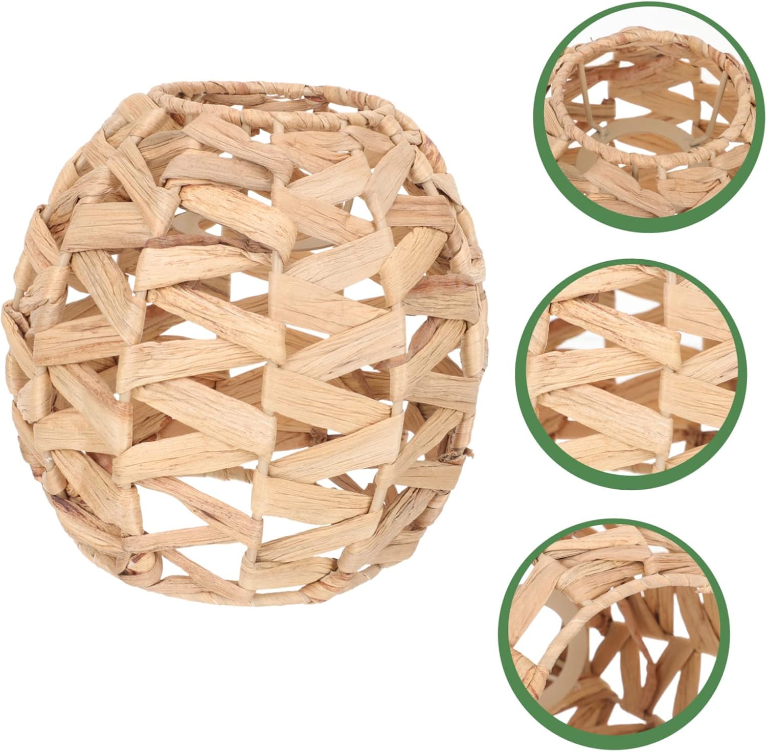 Mipcase 2pcs Grass Woven Lamp Shade Rustic Ceiling Light Cover for Boho Home Decor Natural Woven Design Creates Warm Atmosphere Replacement for Pendant Lights