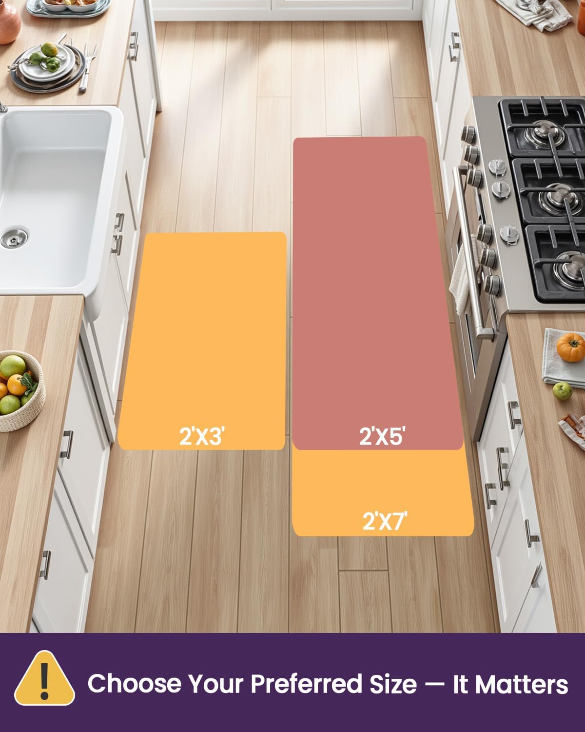 DEXI Kitchen Floor Mats 3 Pieces Non Slip, Washable Runner Rugs Absorbent,Thin Standing Carpet Soft Comfort for Sink Hallway Entryway Laundry Room Boho Decor, Dark Brown