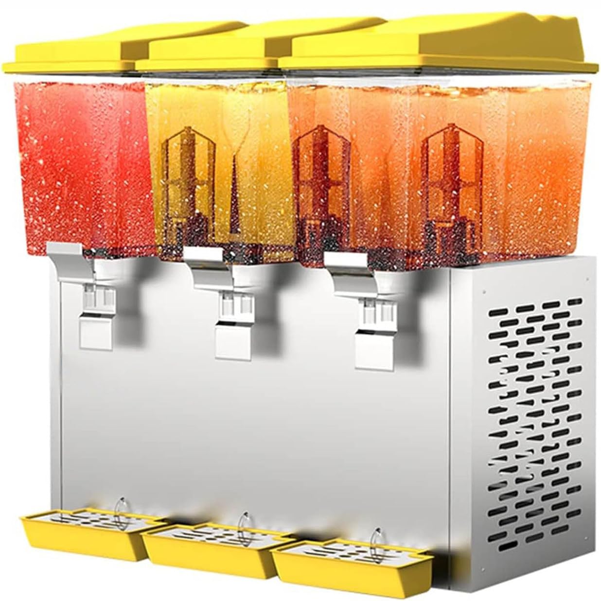 IUYytEW Beverage Dispenser With Spigot, Clear Glass Self-Service Drink Machine For Coffee, Tea, Milk, And Juice, 48L Capacity,48l-Yellow
