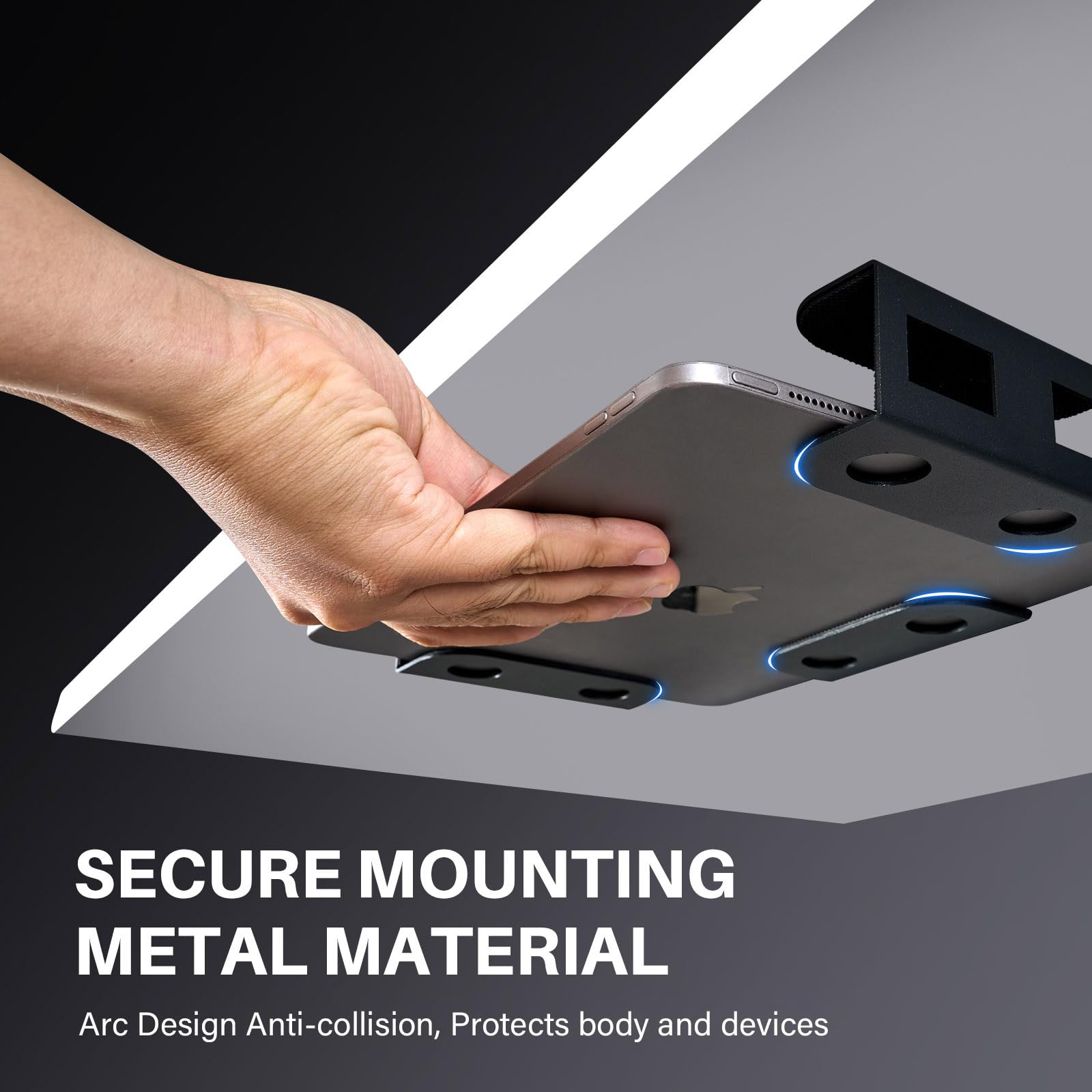 BYMECOST Under Desk Laptop Storage Mount, Metal Under Desk Device Holder, for Devices Up to 1.37