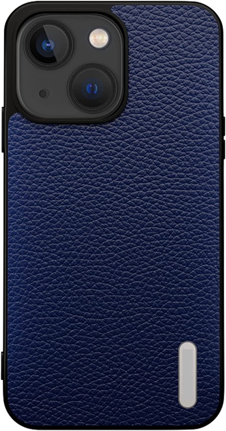 Funda protectora iPhone 13 de cuero azul resistente a impactos de 6.1 pulgadas 2