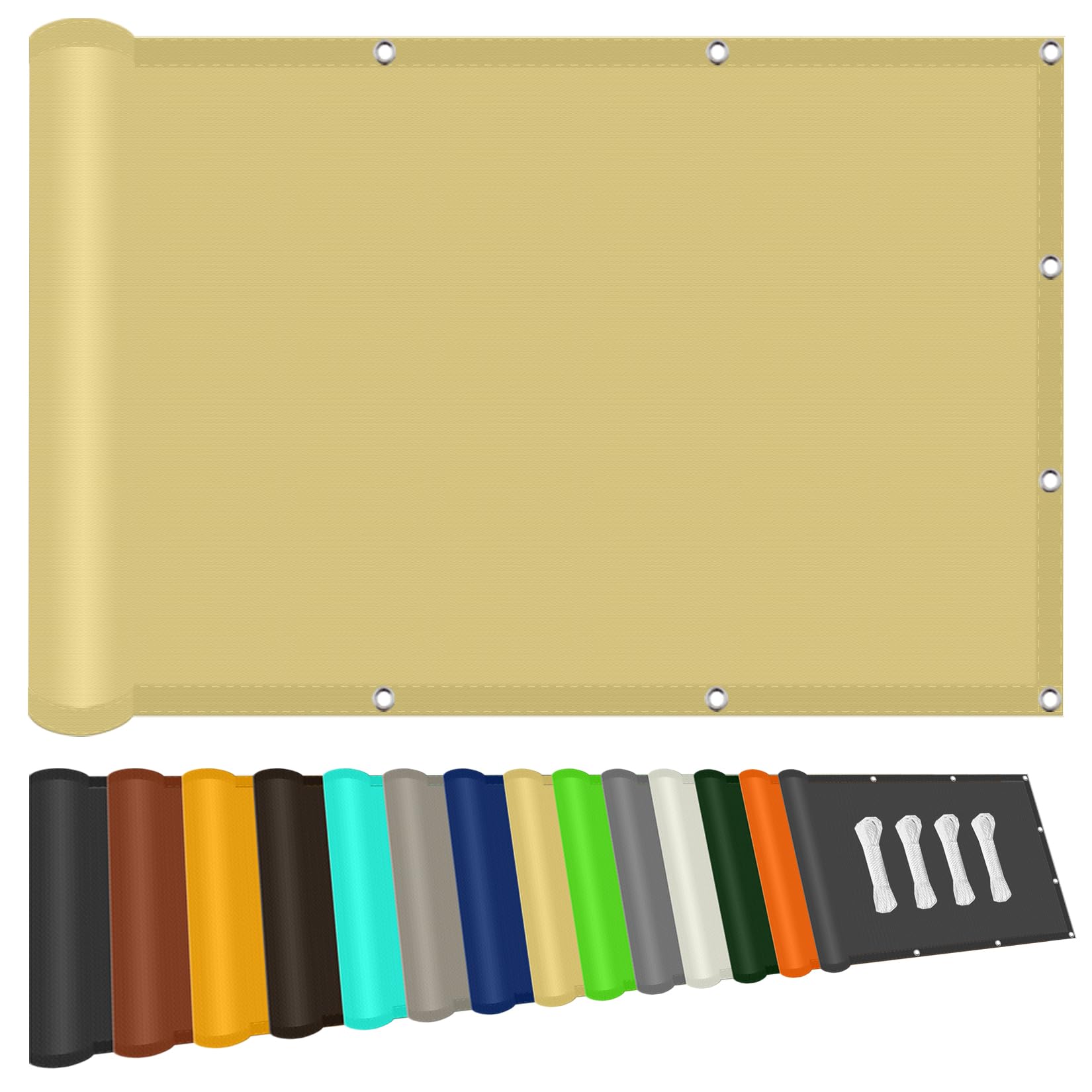 Voiles solaire contre la pluie et les UV 200x220 cm avec œillets