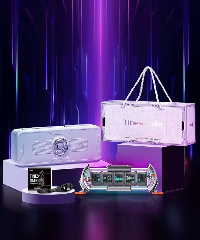 インテリア時計 times gate Divoom Times Gate Desk Clock Stylish Digital Pixel Art App