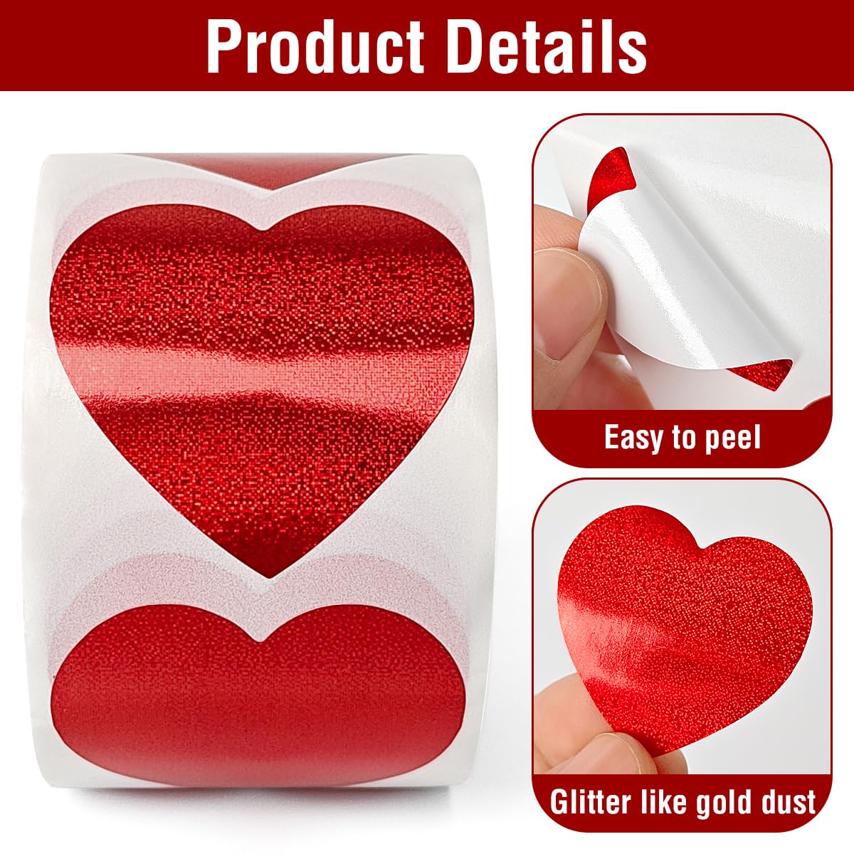 Pegatinas de corazón azul con purpurina, etiquetas decorativas de corazón de 1.5 pulgadas, 500 por rollo, decoraciones de amor para el día de San Valentín para aniversarios de boda Pegatinas de corazón azul con purpurina, etiquetas decorativas de corazón de 1.5 pulgadas, 500 por rollo, decoraciones de amor para el día de San Valentín para aniversarios de boda